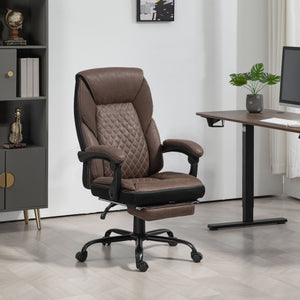 English Elm Homcom Big And Tall Executive Office Chair With Footrest, Ergonomic High Back, Reclining Design W2225P250020