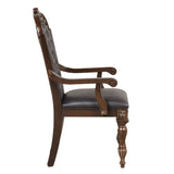 English Elm Madsinor Brown and Black Arm Chairs With Turned Front Legs (Set Of 2)