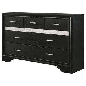 English Elm Annie 9-Drawer Dresser With Crystal-Like Fronts & Soft Wood-Grain Finish For Glamorous Bedrooms B062P378344