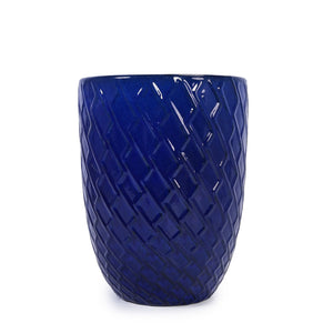 English Elm Ceramic Modern Flowerpot - Handcrafted Dark Blue Planter For Stylish Indoor & Outdoor Spaces W3273P326365