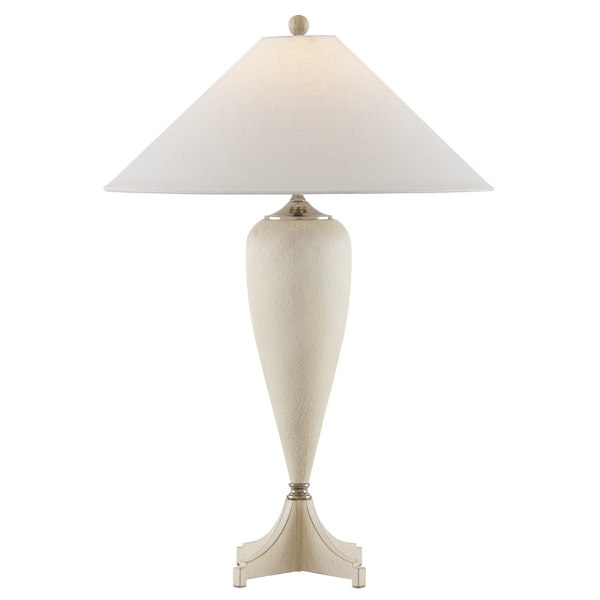 Hastings Table Lamp - Elegant Teardrop Design with Whitewashed Finish and Steel Accents for Glamour