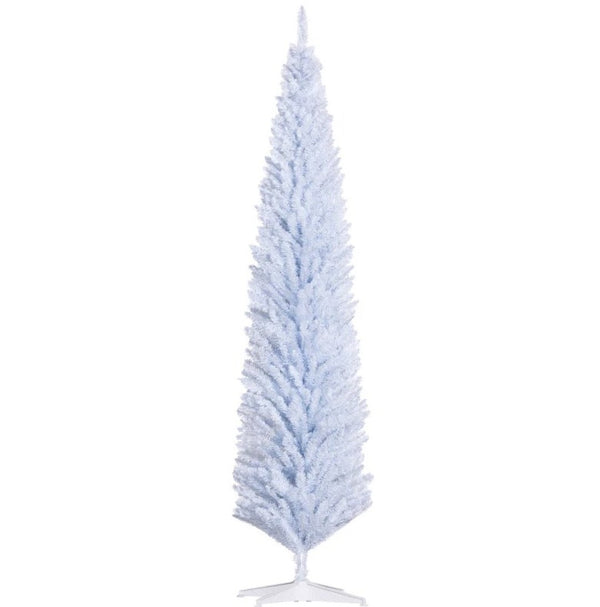 English Elm Snow Flocked Pink Pencil Artificial Christmas Tree for Entryway or Bedroom Corner T3971P414622