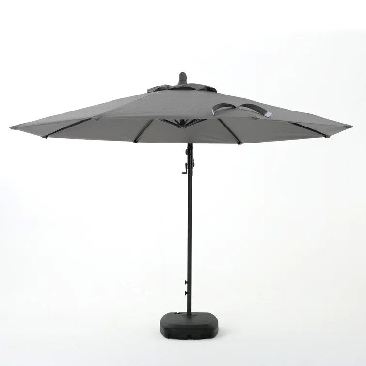 English Elm Christopher Knight Home® - Simple Banana Shape Hanging Umbrella - Stylish Gray Canopy For Outdoor Shade & Easy Assembly 60641.00GRYSET