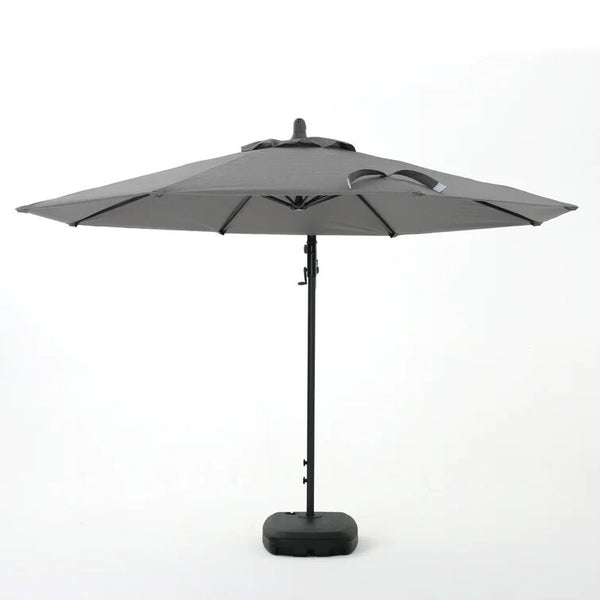 English Elm Christopher Knight Home® - Simple Banana Shape Hanging Umbrella - Stylish Gray Canopy For Outdoor Shade & Easy Assembly 60641.00GRYSET