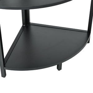 English Elm 5 5 Tier Corner Shelf LED with USB Plug, Black Metal+MDF Tall Narrow Standing Shelf for Corners W420P207358