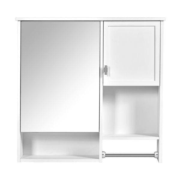 English Elm 29'' Modern Wall Mounted Medicine Cabinet with Mirror, Spacious Adjustable Shelves, Towel Bar and Durable MDF Finish White N710P209440K