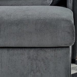English Elm 55" Oversized Chaise Lounge Chair With Ottoman & Storage: Stylish Comfort For Small Spaces, Grey W3373P330165
