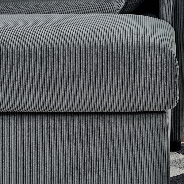English Elm 55" Oversized Chaise Lounge Chair With Ottoman & Storage: Stylish Comfort For Small Spaces, Grey W3373P330165