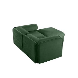 English Elm Stylish Green Chenille Loveseat With Ottoman Storage – Modern, Ergonomic, & Modular Design For Comfort W714S01058-GIGA