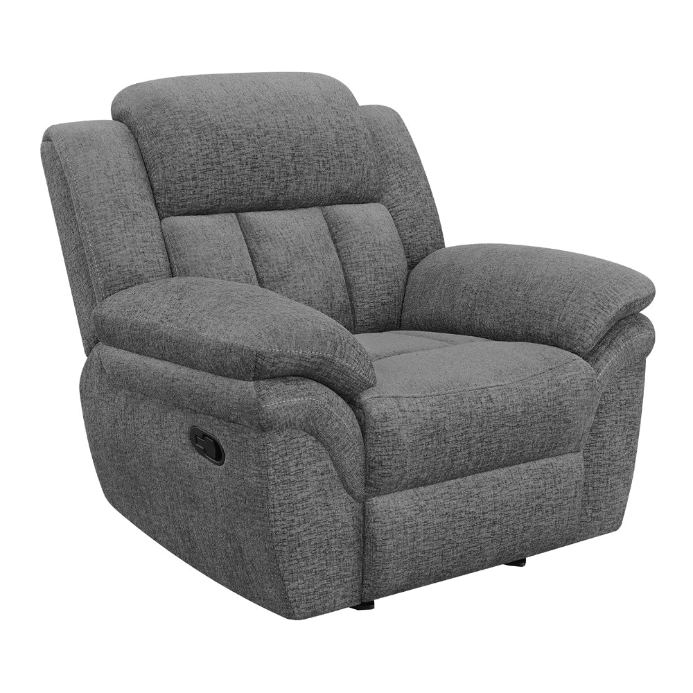 English Elm Pannen Charcoal Upholstered Glider Recliner with Soft-Cushioned Arms, Smooth Glide & Wrapped Coils Comfort B062P328608