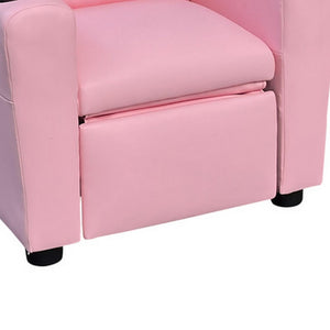 English Elm Nik Youth Recliner Tufted Faux Leather Kids Chair with Cup Holder for Playroom B056P416828