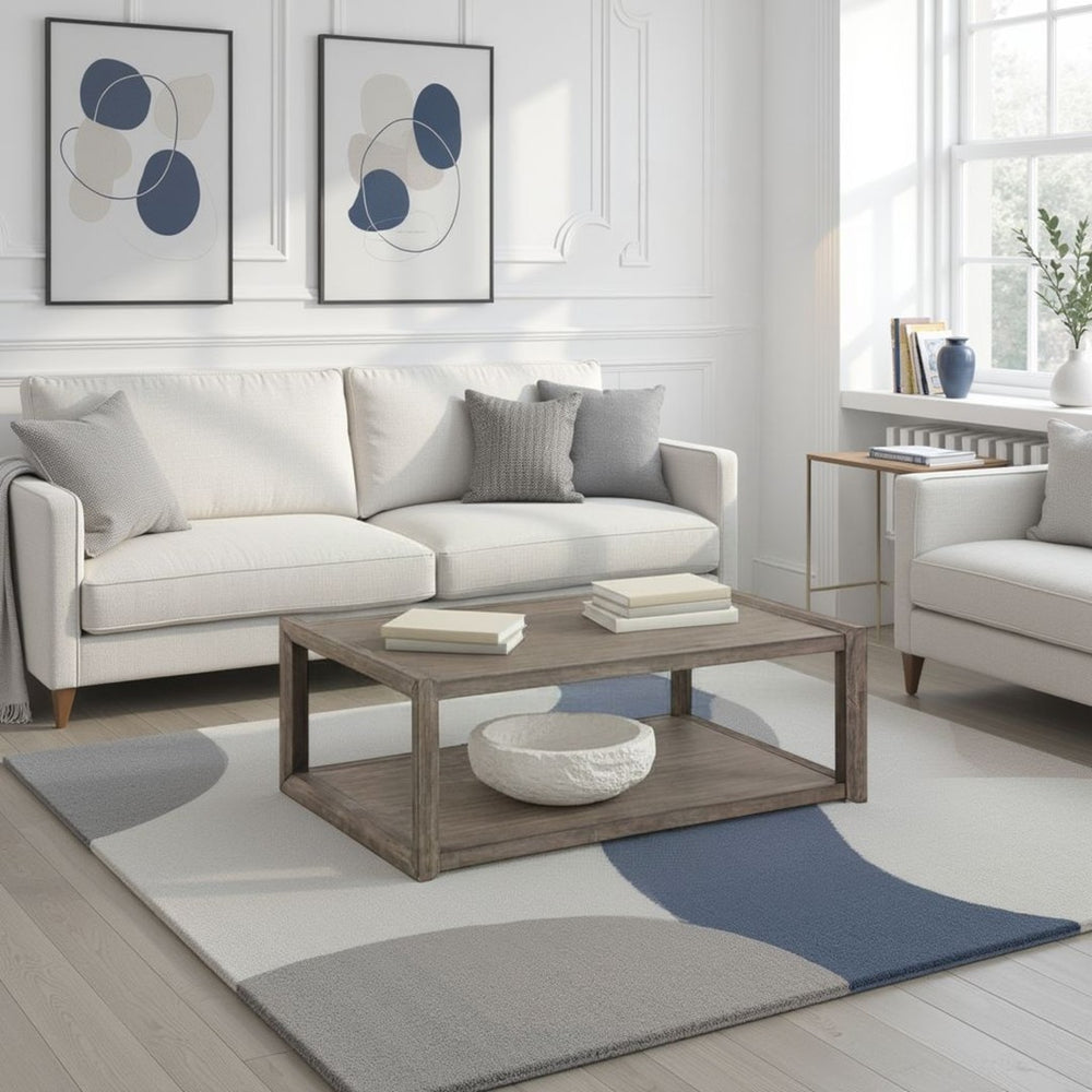 English Elm Avana Rectangular Coffee Table Acacia Veneer Open Shelf Living Room Ready to Use B108P468531