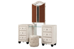 English Elm Encore Modern Tufted Queen 4Pc Bedroom Set - Stylish Upholstered Bed, Dresser, Mirror & Nightstand B009S01721