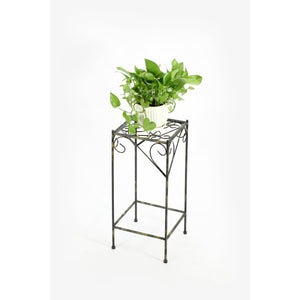English Elm 26.18" Large Celtic Clover Square Plant Stand — Black/Gold Cast Metal, Durable Powder-Coat Finish, Fully Assembled 26.18" B072115985