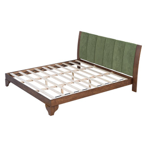 English Elm Christopher Knight Home® - Premium Pine Wood King Bed Frame - Mid-Century Modern Design With Upholstered Headboard & Unique Colors N770P345989D_N770P345990D
