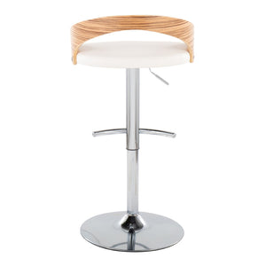English Elm Adjustable Swivel Barstools Set of 3 Chrome Base Natural Wood Green Fabric Seat Chrome,White B202S02034
