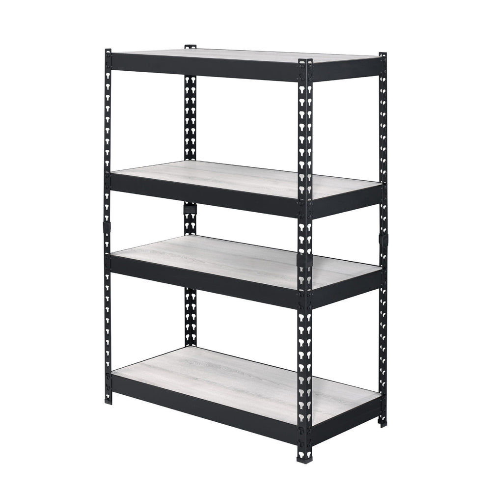 English Elm 4 Tier Rectangular Bookcase Industrial Black Frame with Natural Shelves, Adjustable Storage & Chic Decor Appeal B016P311283