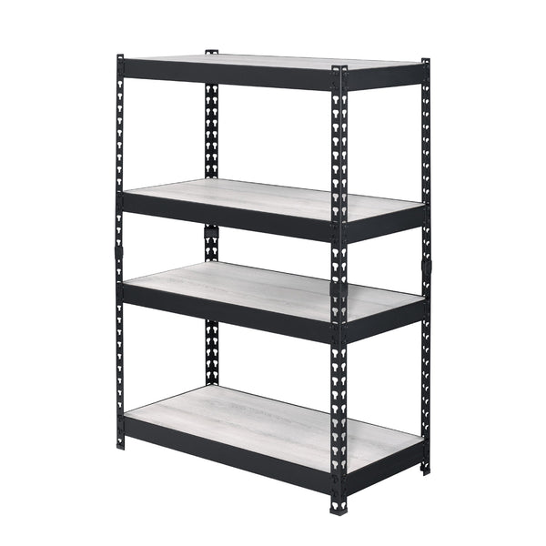 English Elm 4 Tier Rectangular Bookcase Industrial Black Frame with Natural Shelves, Adjustable Storage & Chic Decor Appeal B016P311283