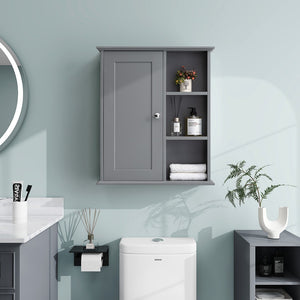English Elm Upgraded Wall Mounted Bathroom Cabinet Mdf Soft Close Over Toilet Organizer Gray T3785P356595