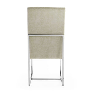 English Elm Element Metal Velvet Dining Chair - Chic Champagne Upholstery With Plush Comfort & Chrome Base B365P397833