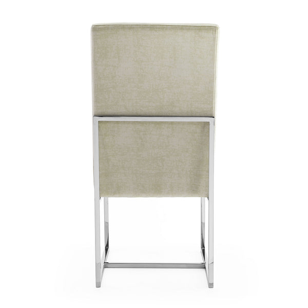English Elm Element Metal Velvet Dining Chair - Chic Champagne Upholstery With Plush Comfort & Chrome Base B365P397833