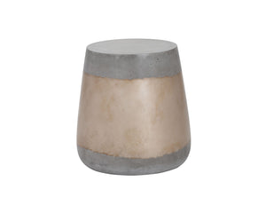 Sunpan Aries End Table - Stunning Metallic Accents with Industrial Grey Concrete for Indoor & Outdoor Use Gold