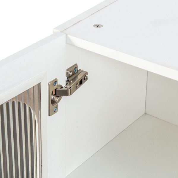 English Elm Wall Mounted Display Cabinet Arched Glass Door Floating Shelves for Kitchen or Bath W331P379951