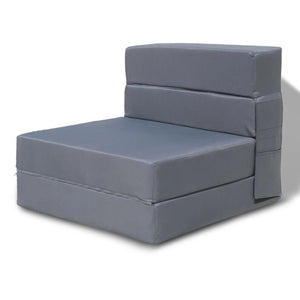 English Elm Convertible Folding Sleeper Chair Thick Padded Lounge Bed for Studio Apartment Guest Room Gray T5880P498067