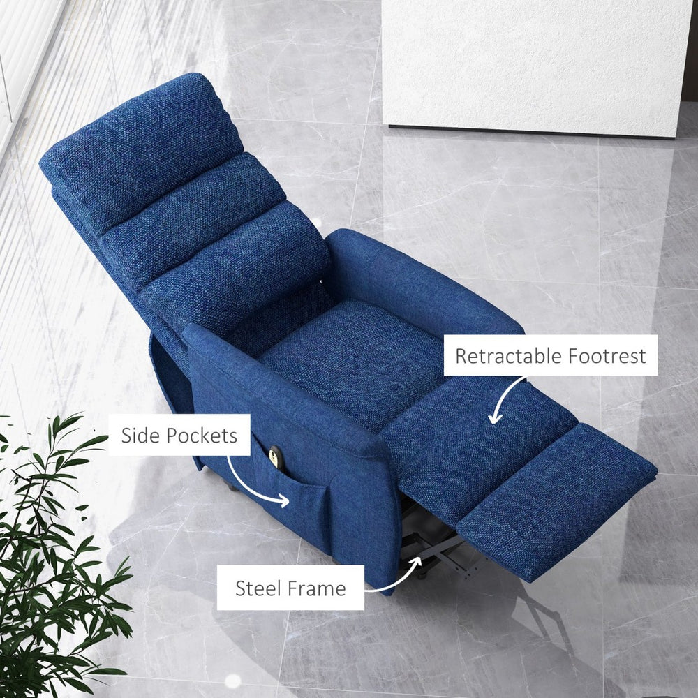 English Elm Electric Power Lift Recliner Chair with Wired Remote Linen Upholstery Living Room T3971P405326