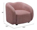 Tallin Accent Chair Mauve Pink 110008 Zuo Modern