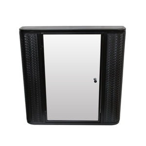 English Elm Wall-Mounted Antique Black Mirrored Medicine Cabinet with Steel Frame, 2 Shelves, Space-Saving Organizer W3122P272885