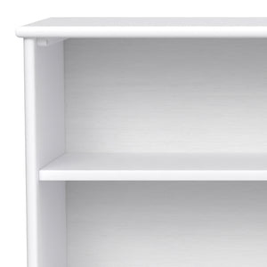 English Elm Draper Mid Century Low Bookcase with Solid Wood Craftsmanship, Tapered Legs & Four Open Shelves for Stylish Storage and Display White B136P238614