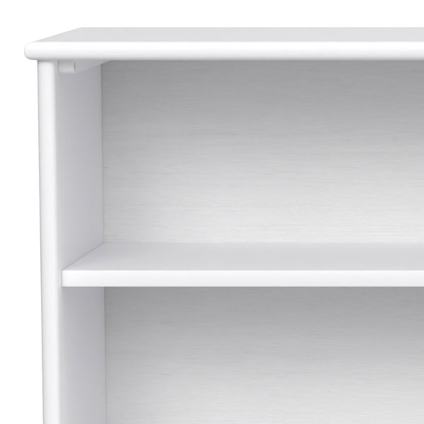English Elm Draper Mid Century Low Bookcase with Solid Wood Craftsmanship, Tapered Legs & Four Open Shelves for Stylish Storage and Display White B136P238614