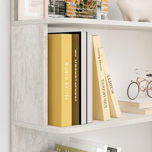 English Elm 90cm L-shaped Corner Bookcase Five Tier Mdf Open Shelving Unit for Home Office W2899P444152