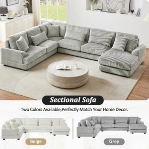 English Elm 101.2" Modular Chenille Sectional Sofa with Tufted Cushions and Deep Seating for Living Room N719S001691E