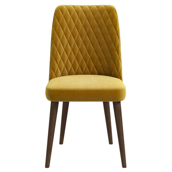 English Elm Easy Clean Velvet Dining Chairs Mid Century Solid Wood Frame Upholstered Set of 2 B183P201775