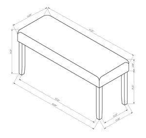 English Elm 6pc Dining Set with Rich Wood Finish, Dual Hidden Storage & Side Drawers, Upholstered Bench Comfortability Black,Light Gray,White 16.73 L x 42.52 W x 5.71 H B011S01940