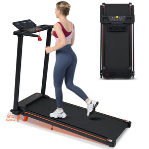 English Elm Treadmill Foldable 3hp Motor with Incline Adjustable Feet and Anti-slip Running Belt N728P191958B