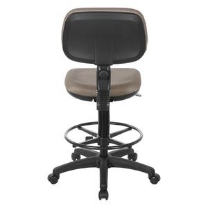 OSP Home Furnishings Sculptured Ergonomic Drafting Chair with Pneumatic Lift Footrest and Chrome Nylon Base DC517-294