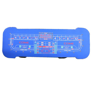 English Elm 12 Foot Casino Craps Table Blue Felt Surface Padded Rail Home Game Room Play W2748S00066