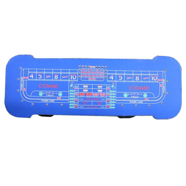 English Elm 12 Foot Casino Craps Table Blue Felt Surface Padded Rail Home Game Room Play W2748S00066
