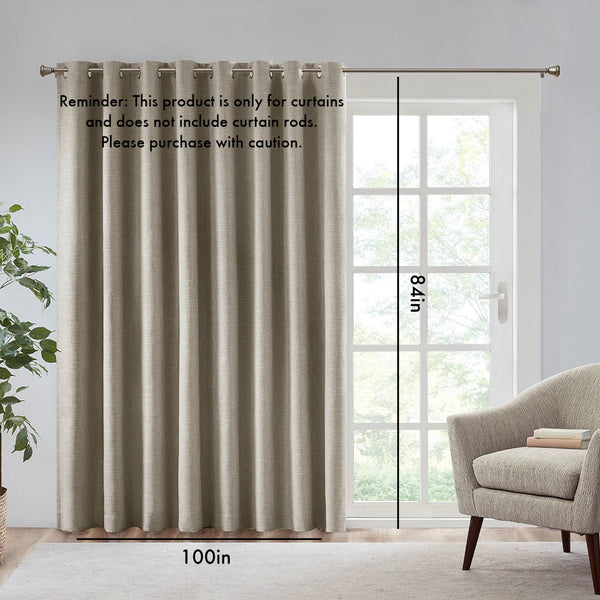 English Elm Printed Heathered Blackout Window Patio Panel SunSmart Maya Energy-Saving Textured Privacy Drapes taupe 12.2 L x 10.24 W x 3.54 H B03599823