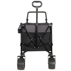 English Elm Multi-functional Folding Wagon with All-terrain Wheels Adjustable Handle Outdoor Hauler W2932P289380