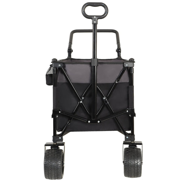 English Elm Multi-functional Folding Wagon with All-terrain Wheels Adjustable Handle Outdoor Hauler W2932P289380