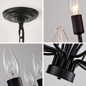 English Elm Industrial Matte Black 33-arm Candelabra Chandelier Large Dining Room Statement Fixture W2991P406724