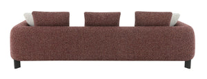 English Elm Mardi Maroon Tweed Sofa with 3 Accent Pillows — Burgundy Upholstery, Pine Frame, 660lb Capacity B2726P309301