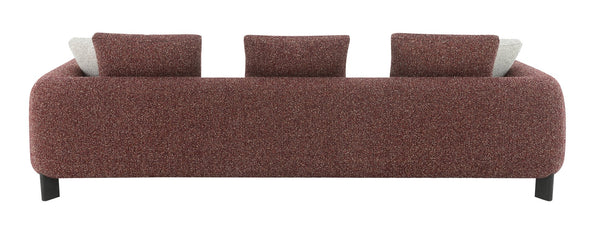 English Elm Mardi Maroon Tweed Sofa with 3 Accent Pillows — Burgundy Upholstery, Pine Frame, 660lb Capacity B2726P309301