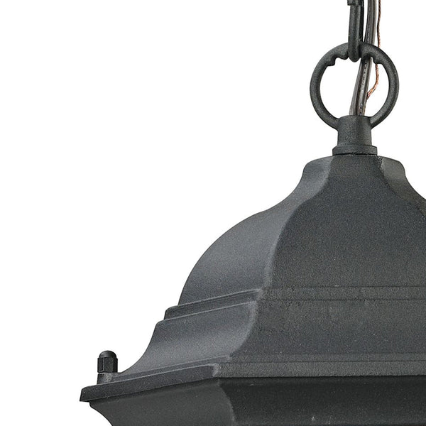 Thomas Lighting Spring Lake Outdoor Lantern Pendant Matte Black Beveled Glass Porch Entryway Light 8601EH/65