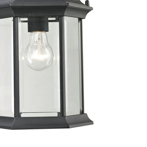 Thomas Lighting Spring Lake Outdoor Lantern Pendant Matte Black Beveled Glass Porch Entryway Light 8601EH/65