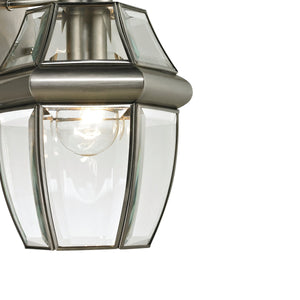 Thomas Lighting Ashford Traditional Lantern Outdoor Wall Sconce with Beveled Glass Porch Lighting Nickel 8 W x 8 D x 12 H 8601EW/80